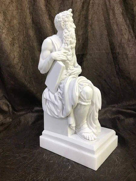 Moses On Alabaster Base Sculpture 13" High - Image 4