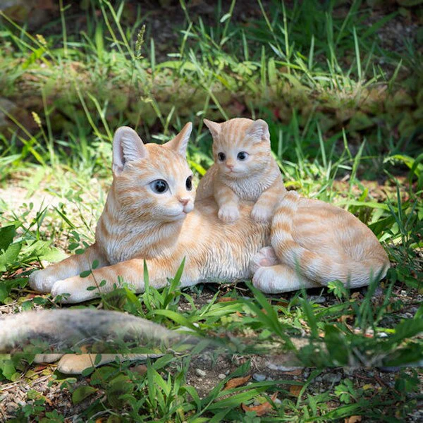 Mother and Kitten Orange Tabby Figurine - Image 6