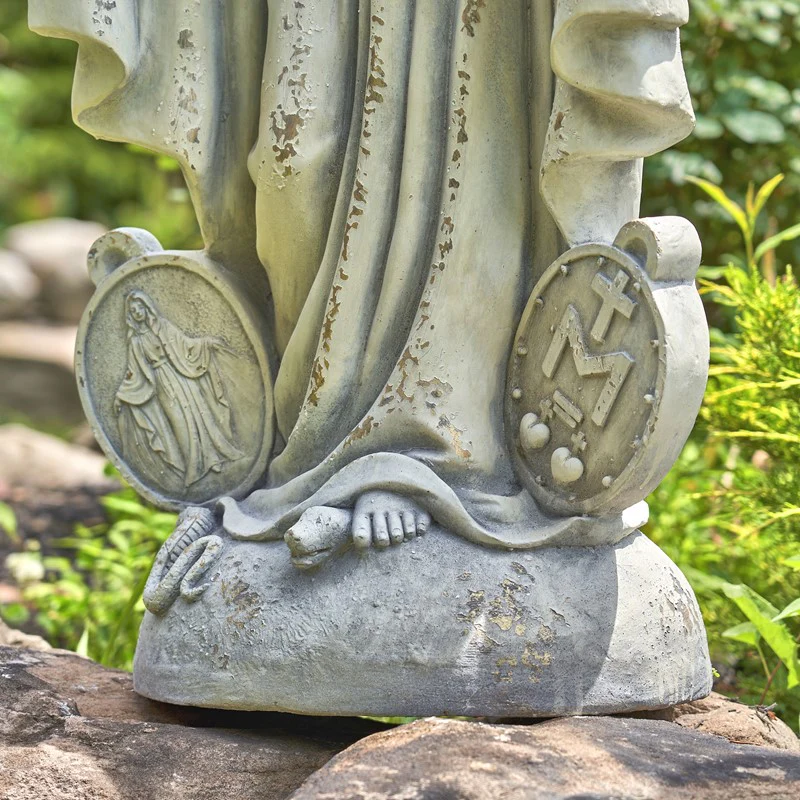 Mother Mary Garden Sculpture 36" High Antique Grey - Image 4
