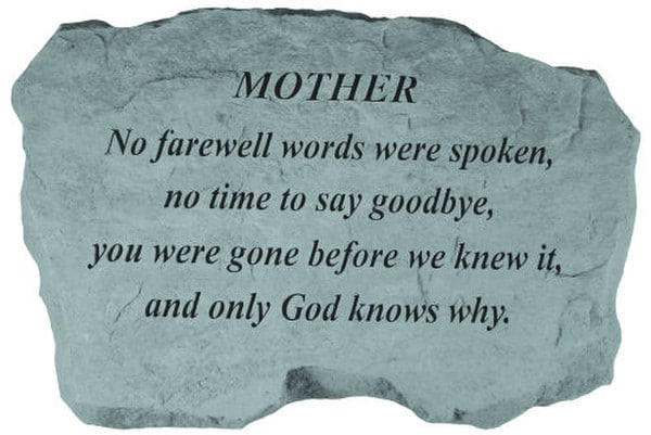 Mother - No Farewell Words Were Spoken..