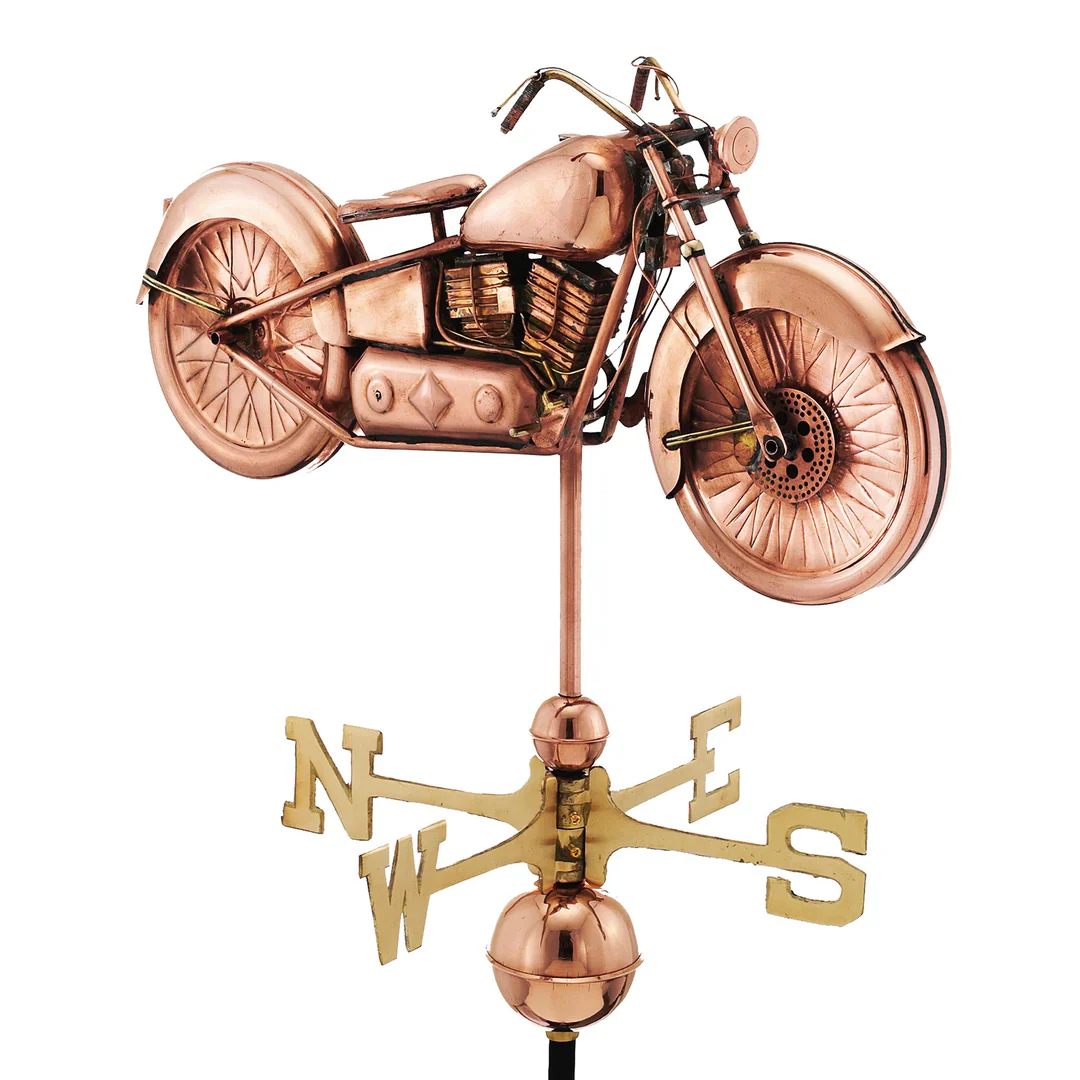 Motorcycle Sculptural Weathervane 31" High
