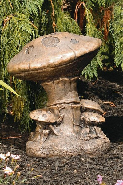 Mushroom Cluster Cement Sculpture 15.25" H - Image 2