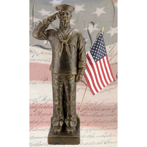 American Soldier Saluting Navy Sculpture 30" High