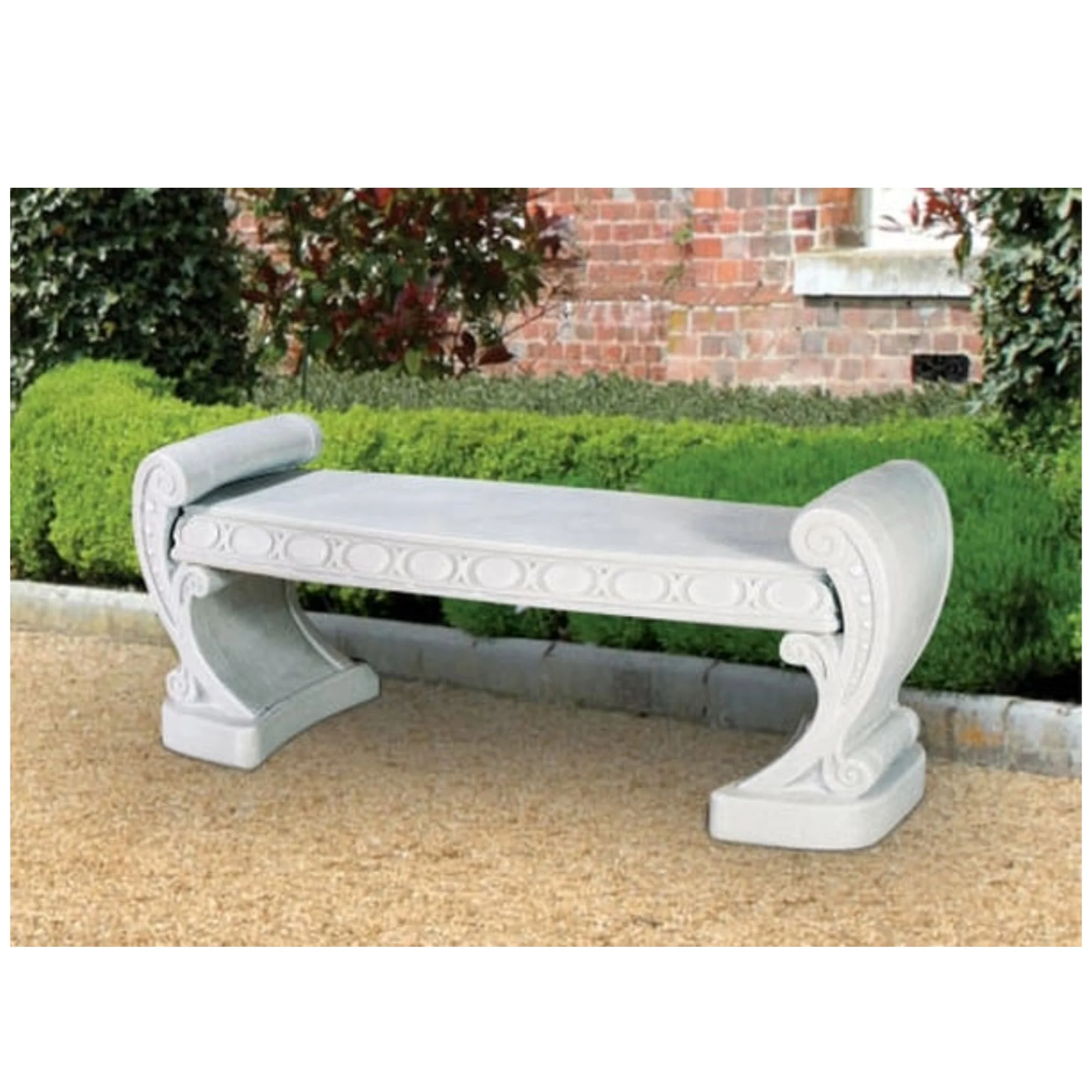 Neo Classic Cement Garden Bench 60" Long - Image 3