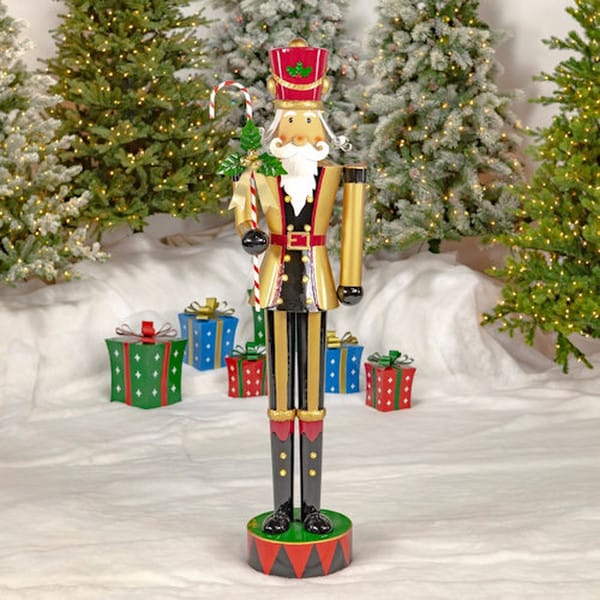 Nutcracker with Candy Cane Lighted Statue 65" H