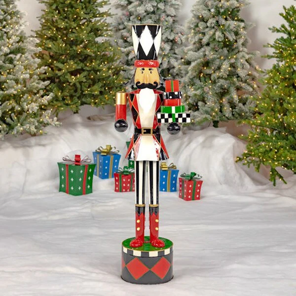 Nutcracker with Christmas Gifts Statue 65" H