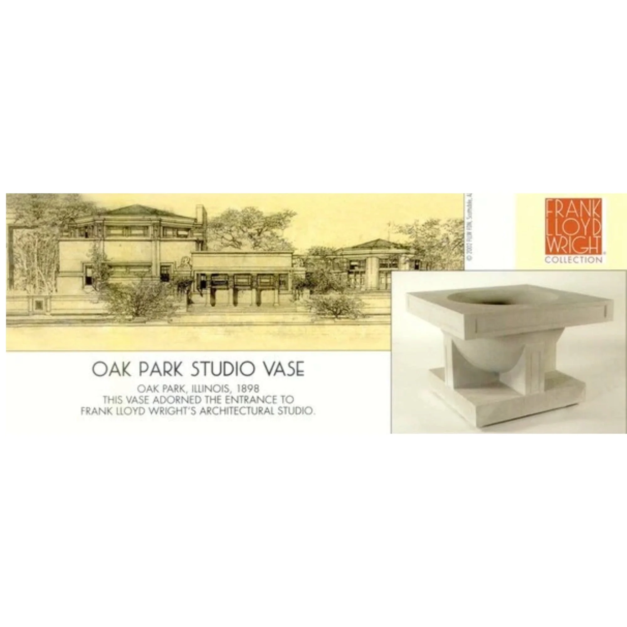 Frank Lloyd Wright Oak Park Studio Architectural Vase Medium - Image 2