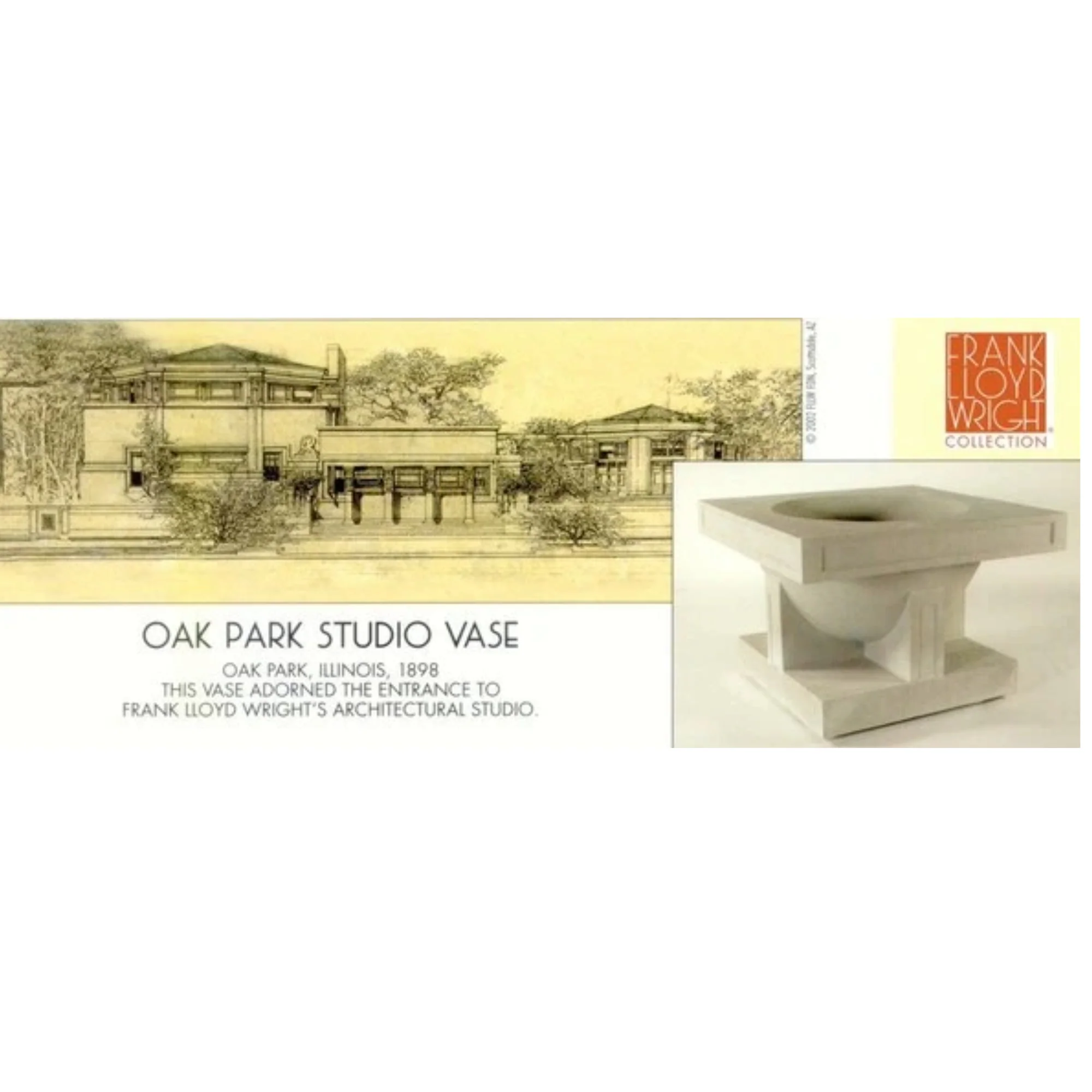 Frank Lloyd Wright Oak Park Studio Architectural Vase Small - Image 4