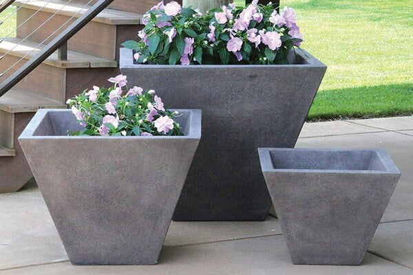 Oblique Garden Planter Cement Medium - Image 2
