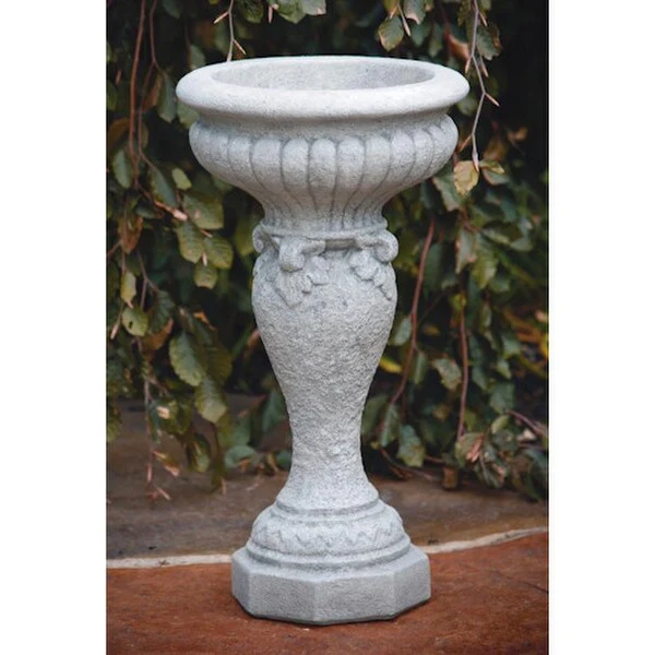 One Piece Fluted Urn And Pedestal