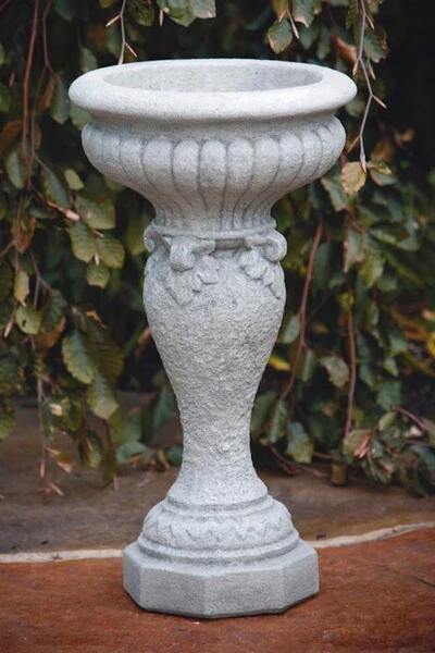 One Piece Fluted Urn And Pedestal - Image 2