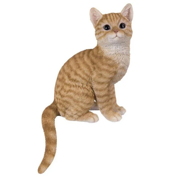 Orange Tabby Cat Shelf Sitting Statue