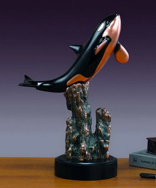 Orca Whale Sculpture 18" High