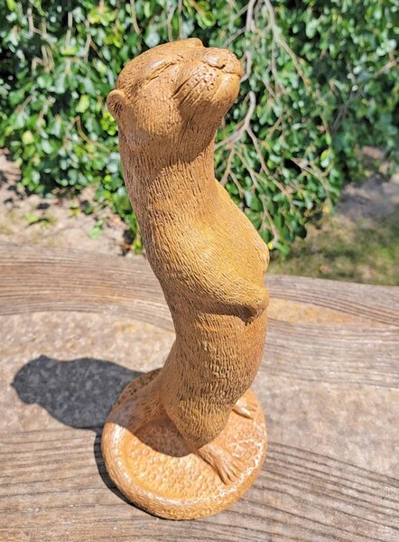 Otter Piped Water Feature Cement Sculpture - Image 3