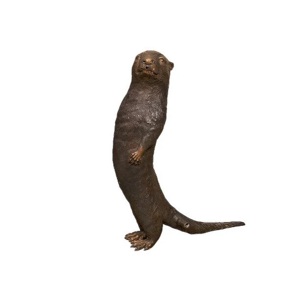 Otter Water Feature Sculpture Bronze - Image 2