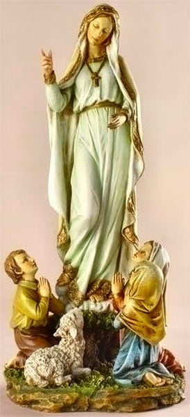 Our Lady Of Fatima with Children Statue - Image 2