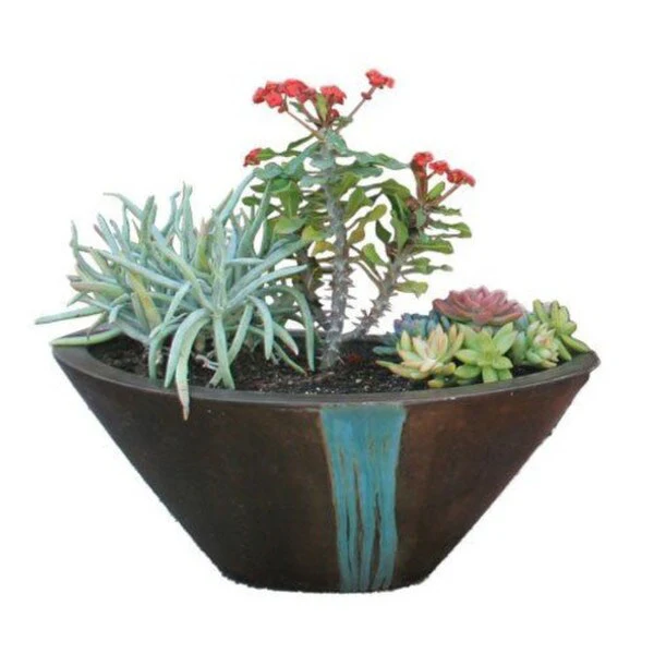 Oval Stone Outdoor Planter Small 10" Tall