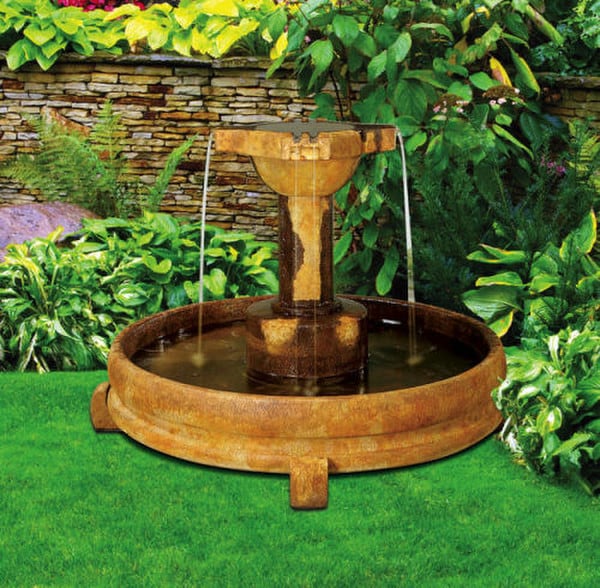 Overflowing Cross Fountain 6pc 28" High