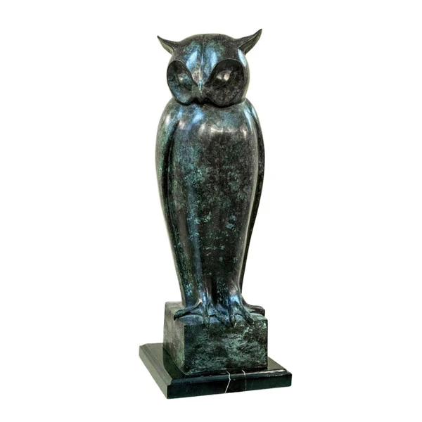 Owl on Base Bronze Statue