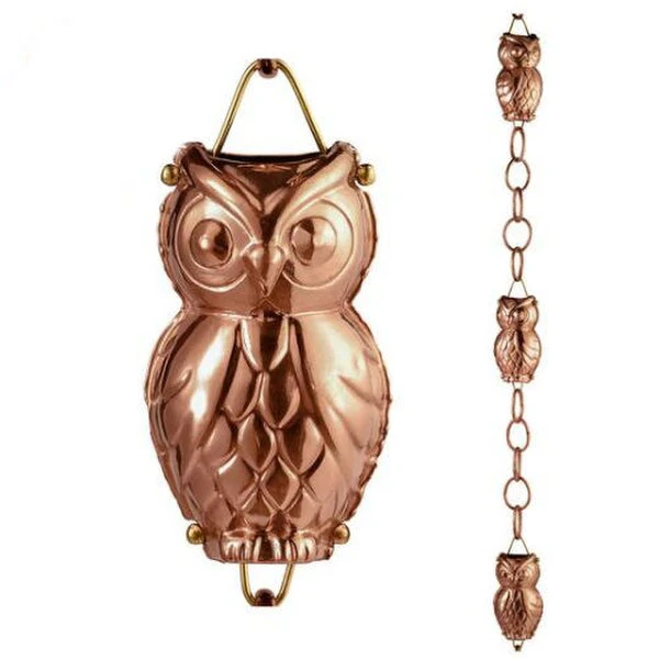 Owl Sculptural Rain Chain Downspout