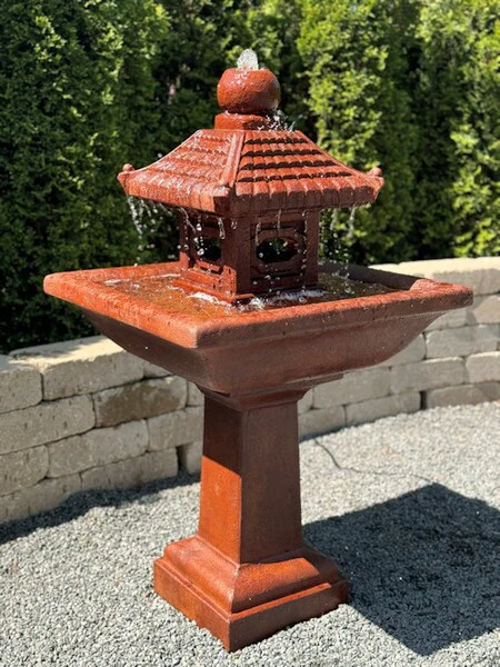 Pagoda Garden Fountain with Light - Image 2