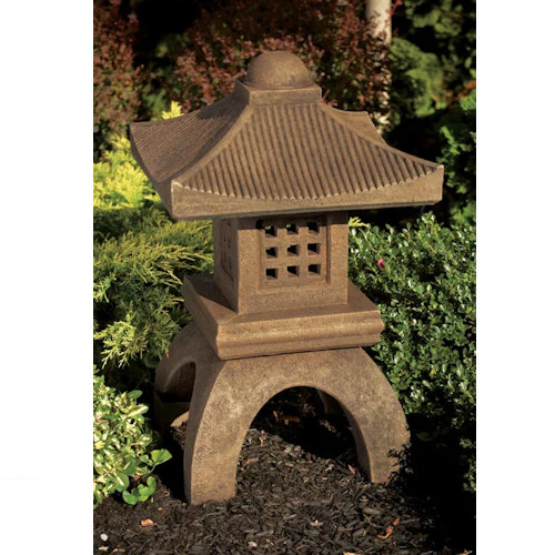 Pagoda Square Japanese Lantern Sculpture 30.5" High - Image 2