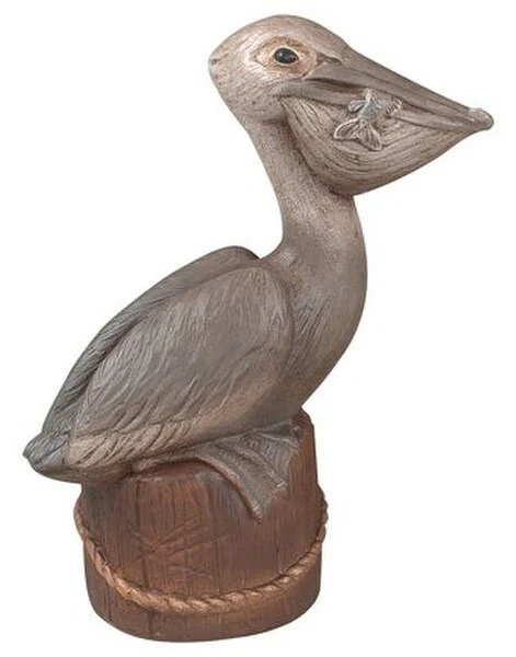 Pelican On Piling Sculpture 18.5" High