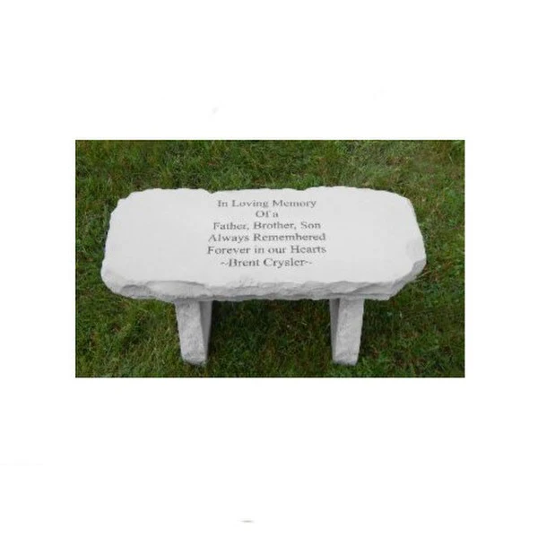 Personalized Custom Cast Stone Bench Memorial