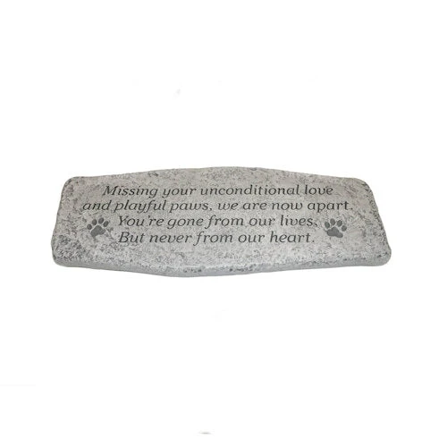 Pet Memorial Garden Cement Bench Unconditional Love