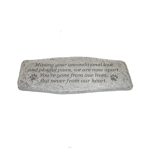 Pet Memorial Garden Cement Bench Unconditional Love - Image 2
