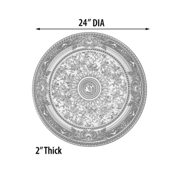 Round Champagne Ceiling Medallion 24 Inch - Image 4