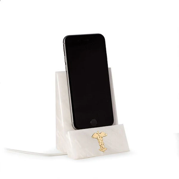 Phone Stand Marble with Caduceus Medical Insignia