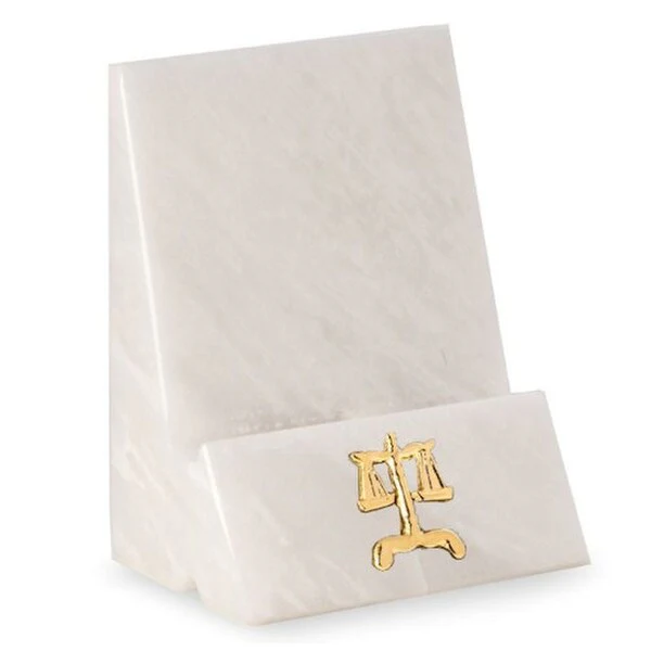 Phone Stand White Marble Scales Legal Insignia - Image 2
