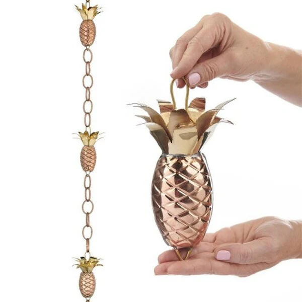 Pineapple Rain Chain Copper Downspout