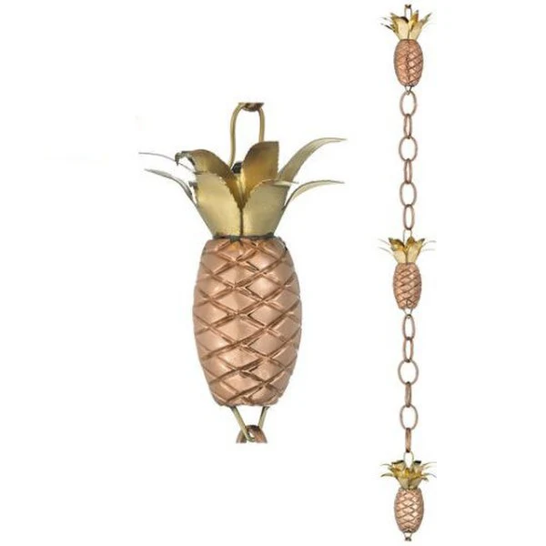 Pineapple Rain Chain Copper Downspout - Image 3