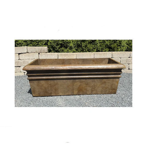 Rectangle Rimmed Cement Planter Large