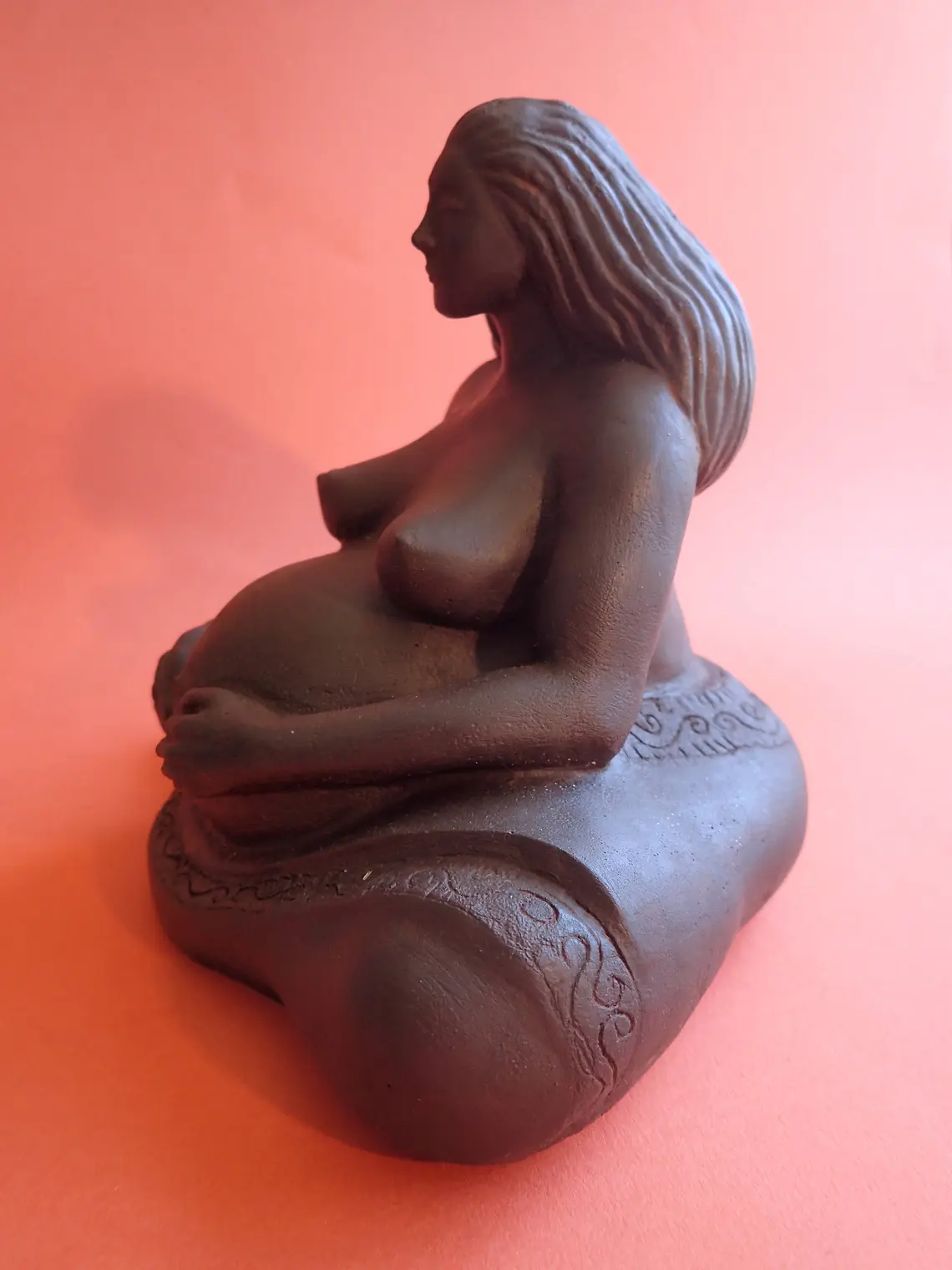 Pregnant Woman Small By Sigrid Herr Sculpture - Image 4