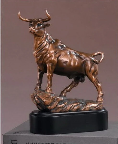Bull Sculpture Stock Market Statue 9.5" High - Image 2