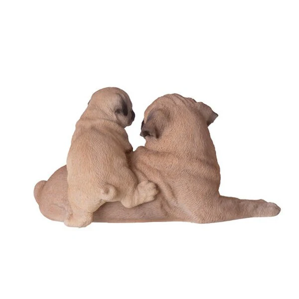 Pug Mother with Puppy Figurine - Image 2