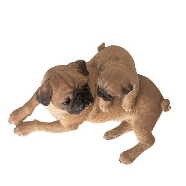 Pug Mother with Puppy Figurine - Image 3