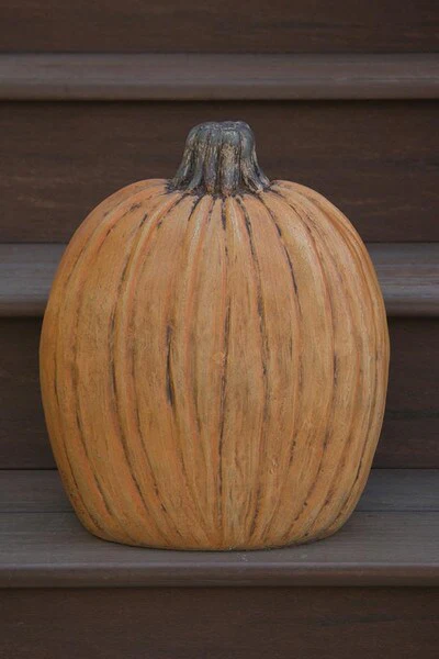 Pumpkin Cement Statue 15.5" High - Image 2