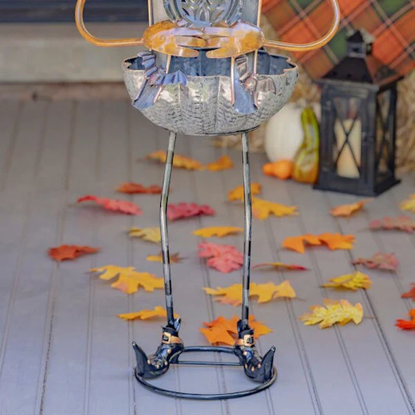 Pumpkin Witch with Owl Candy Holder Statue - Image 5