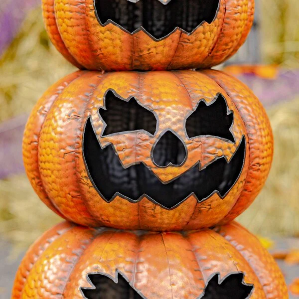 Pumpkins Jack-O-Lantern Totem Decoration - Image 4