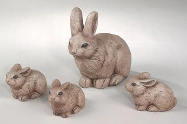 Rabbit Family Set Of Four Statuary - Image 3