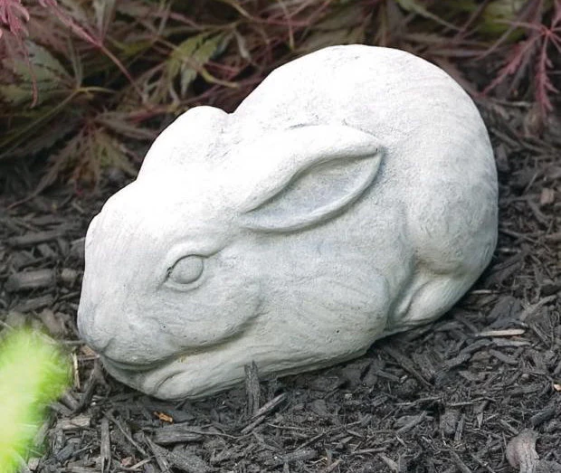 Garden Bunny Rabbit Statue Cast Stone - Image 3