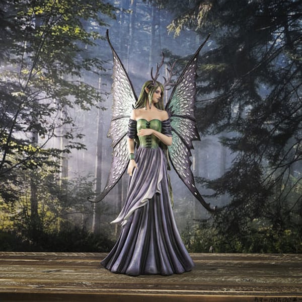 Raven Secrets Fairy with Antlers Statue - Image 5