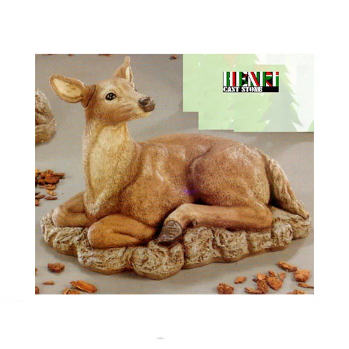 Reclining Doe Deer Cast Stone Garden Statue 19" High - Image 2