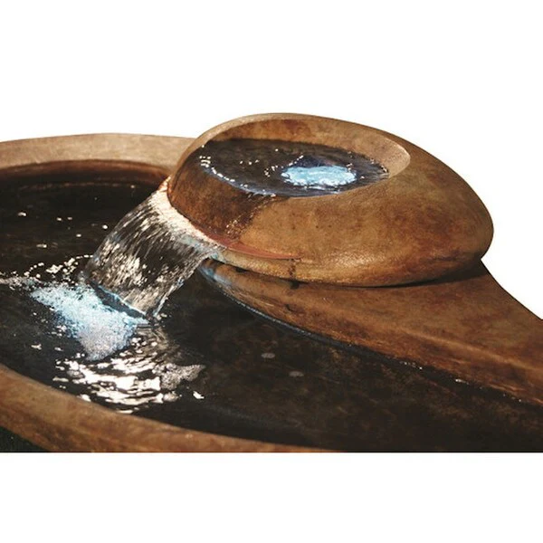 River Stone Garden Fountain with Light - Image 3