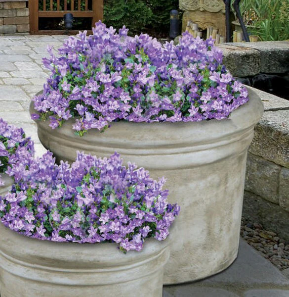 Rolled Rim Planter Large Cast Stone 18"