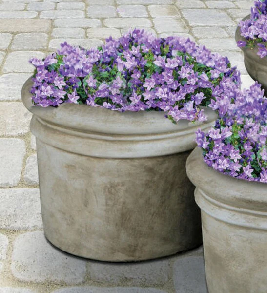 Rolled Rim Planter Medium Cast Stone 15"